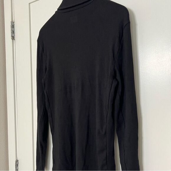 Guess Sweater Womens Small Black Rib-Knit Long Sleeve Turtle Neck Viscose Blend - Picture 8 of 13